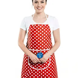 Aura 3-Pcs Red Printed Waterproof Apron With Front Pocket-picture-10