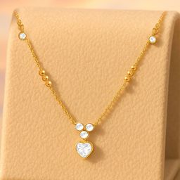 Rubans Stainless Steel 18K Gold-Plated Artificial Stones Studded Statement Necklace-picture-16