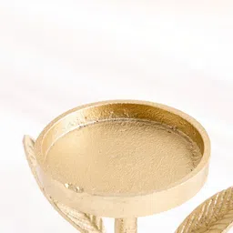 Home Centre Oro Aluminium Tree Pillar Candle Holder image 2