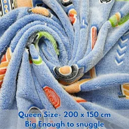 Happy Hues Vehicles Glow in The Dark Blanket- Super Soft Fluffy Flannel Fleece All Season Blanket image 3