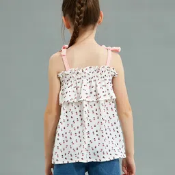 Kookie Kids Singlet Sleeves Top Floral Print - White image 5