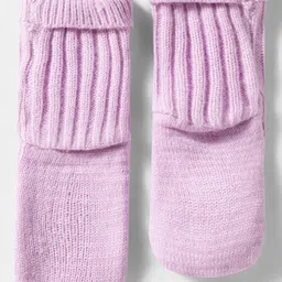 Cute Walk by Babyhug Viscose Ankle Length Woollen Socks Solid Color Pack of 3 - Pink Peach & Purple image 5