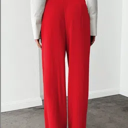 CILIMILI Women Relaxed Straight Leg High-Rise Non Iron Trousers image 4