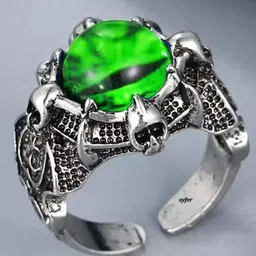 KARISHMA KREATIONS Silver-Plated Devil's Eye Adjustable Finger Ring image 4