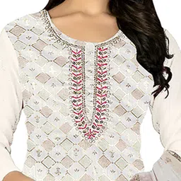 Maroosh Geometric Embellished Beads and Stones Unstitched Dress Material image 2