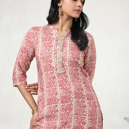 Soch Women Bandhani Printed Regular Gotta Patti Kurta with Trousers image 4