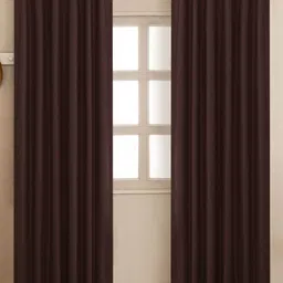 HOMEMONDE Brown 2 Pieces Black Out Long Door Curtains-image-79