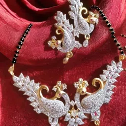 NAVYA Artificial Stones and Beads Mangalsutra With Earrings-image-91