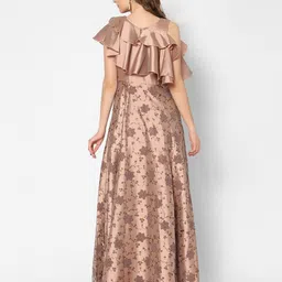 Kiya Beige Floral A-Line Maxi Dress image 5