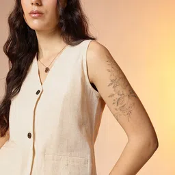 CORSICA Solid Waist-Coat Style Top image 3