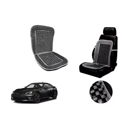 Auto Pearl Car Wooden Bead Seat Cushion with Grey Velvet Border Compatible for Subaru BRZ-picture-18