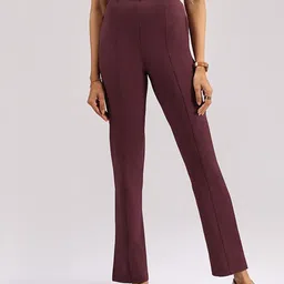 Blissclub Women Straight Fit High-Rise Pleated Trousers-picture-40