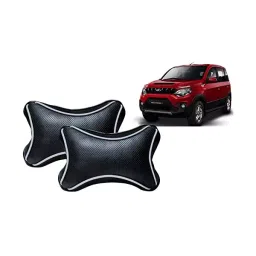 Auto Pearl Black Dots CV Car Neck Rest Pillow Compatible for Mahindra Nuvo Sport-picture-23