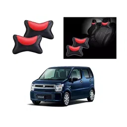 Auto Pearl Black and Red Designer Car Neck Rest Pillow Compatible for Maruti Suzuki WagonR 2019-picture-15