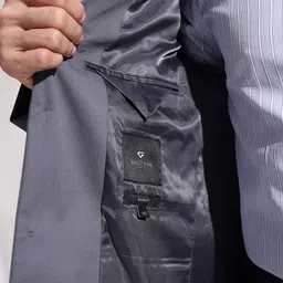 INVICTUS Self-Design Notched Lapel Slim Fit Single Breasted Formal Blazer image 2