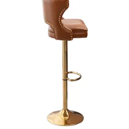 Doe Buck Velvet Tufted Bar Chairs With Golden Base image 2