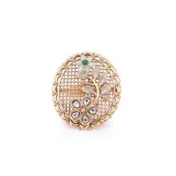 Odette Green Kundan Stone Studded Ring image 3