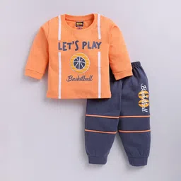Nottie Planet Boys Printed Round Neck Pure Cotton T-shirt With Jogger-image-43