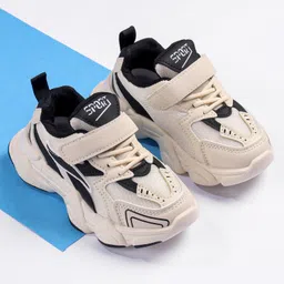 Oh! Pair Velcro Closure Sneakers - Black & Beige-picture-27