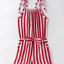 CrayonFlakes Sleeveless Striped Jumpsuit - Red-picture-28