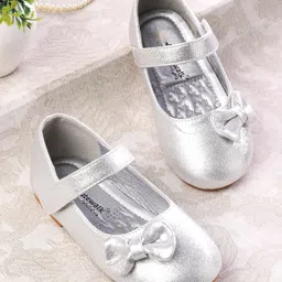 Cute Walk by Babyhug Ballerina with Velcro Closer & Bow Applique - Silver-picture-19
