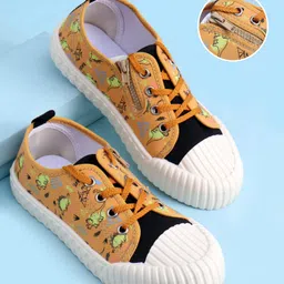 Cute Walk by Babyhug Lace Up Casual Shoes with Dino Print - Yellow-picture-21