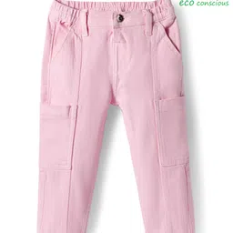 Babyoye Cotton Woven Full Length Over Dyed Jeans With Pockets - Pink-picture-22