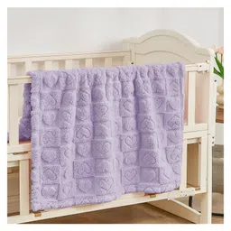 SYGA Fleece Baby Blanket Ultra Soft Heart Chex Design, Cozy Fluffy Polyester Blanket for Newborn Infant Toddler, Crib & Stroller Use 30 x 40 inch (Purple)-image-13
