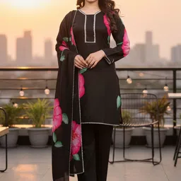 SZN Women Floral Printed Regular Kurta with Trousers & With Dupatta-picture-40