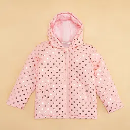 Pantaloons Junior Cotton Full Sleeves Polka Dots Foil Printed Jacket - Pink image 4