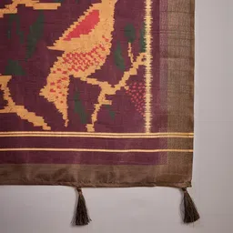 Anouk Floral Printed Banarasi Saree image 5