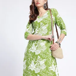 Anouk Rustic Floral Printed V-Neck Straight Kurta-picture-32