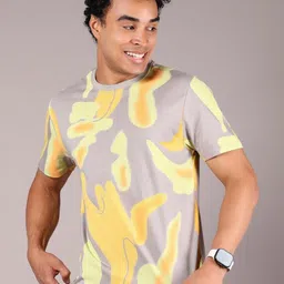 V-Mart Men Abstract Printed Round Neck Cotton T-shirt-picture-32