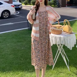 StyleCast Women Striped V-Neck Long Sleeves Cardigan Sweaters image 3