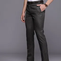 Raymond Men Textured Slim Fit Formal Trousers image 2