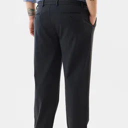 Snitch Men Plus Size Black Mid-Rise Regular Fit Trouser image 5