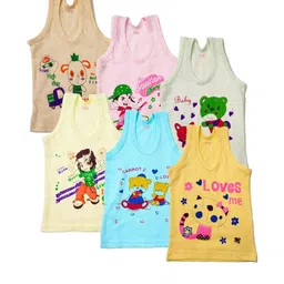 DESNUDA Boys Pack of 6 Printed Cotton Vest-picture-40