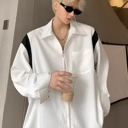 StyleCast Men Standard Oversized Fit Spread Collar Solid Casual Shirt-picture-21