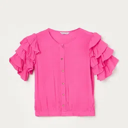 Fame Forever by Lifestyle Flutter Sleeve Shirt Style Top-picture-6