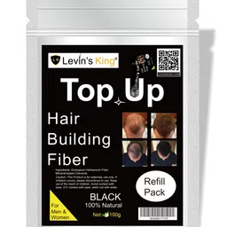 Hair Building Fiber, Hair concealer Refill Pack Use For Caboki, Toppik, Looks 21 etc. Black (100 Gram) image 1