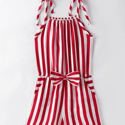 CrayonFlakes Sleeveless Striped Jumpsuit - Red-picture-12