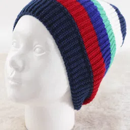 Pine Kids Knit Stripe Designed Winter Cap - Blue & Red-picture-26