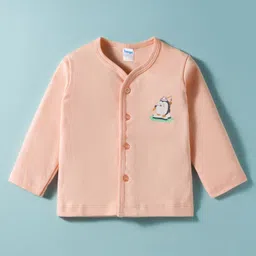 Tango Interlock Knit Full Sleeves Jhabla with Animal Print - Light Orange-picture-12