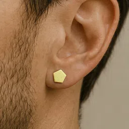 Roadster Men Golden Studs Earrings-picture-15