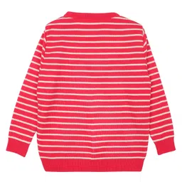 Elefantino Full Sleeves Striped Sweater - Magenta image 3