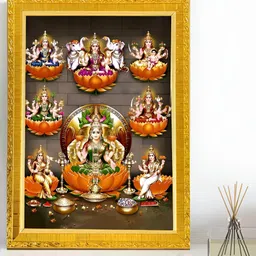 Art Street Gold-Toned & Orange 1 Piece Synthetic Wood Religious Wall Paintings-picture-15