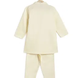 Tiber Taber Full Sleeves Ram Lalla Embroidered Kurta Pyjama Set - Cream image 4