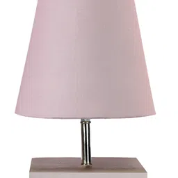 Devansh Cotton Square White Wood Table Lamp - Grey image 4