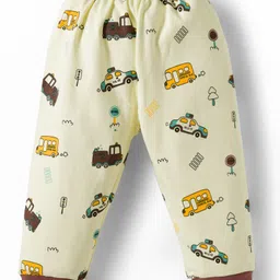 Mini Donuts Interlock Knit Full Length Lounge Pant With Vehicle Print Pack Of 3 - Pink Teal Blue & Yellow image 4