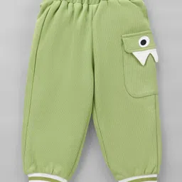 Mark & Mia Cotton Full Sleeves Winter Wear T-Shirt & Lounge Pant Set With Stripes & Tortoise Applique - Green image 4